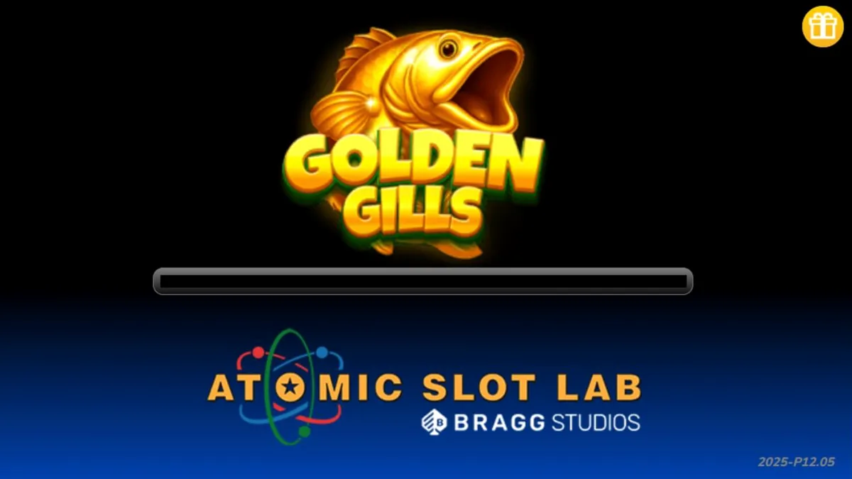 Tampilan visual slot Golden Gills dengan tema memancing dan simbol emas